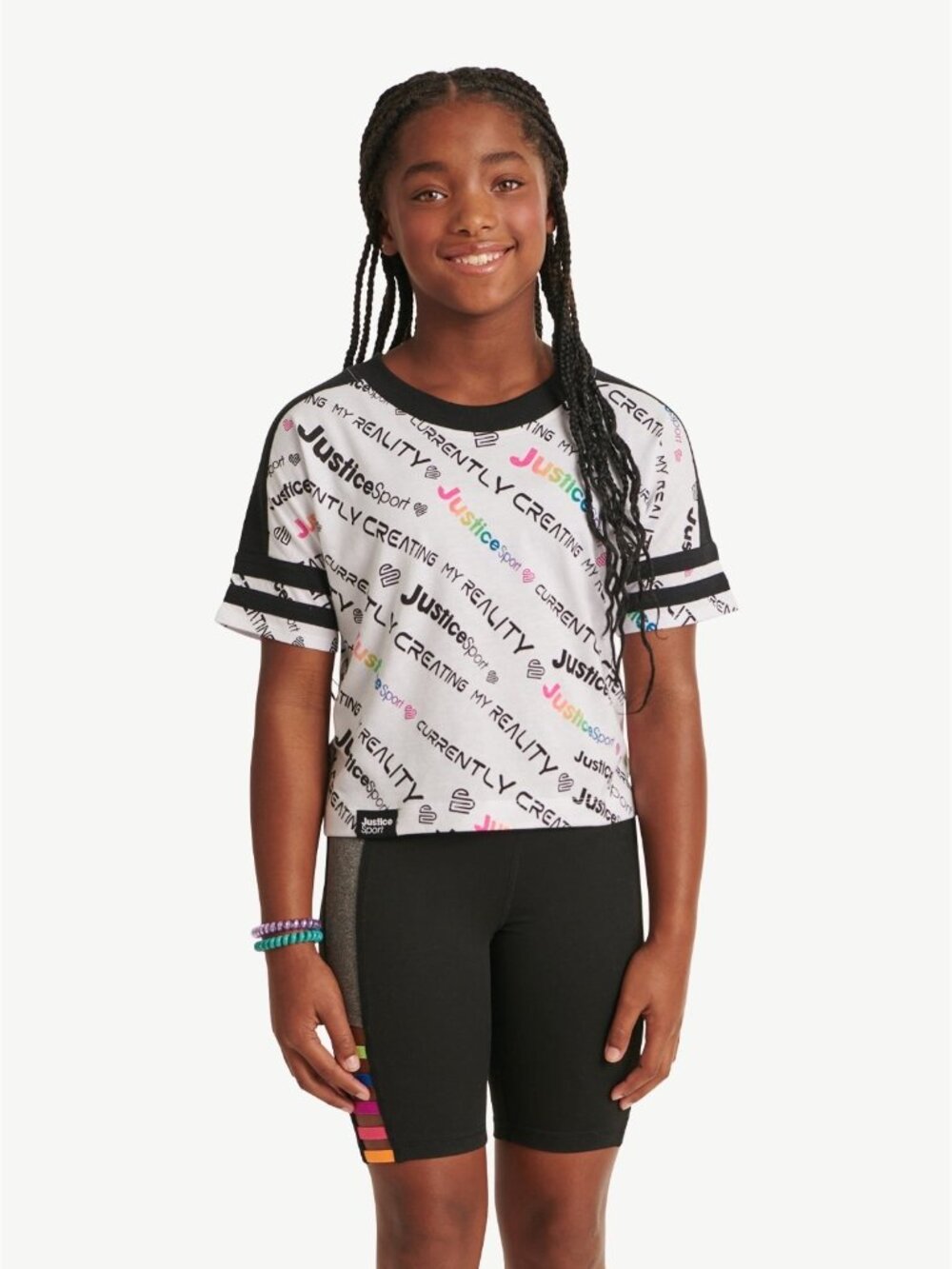 Justice Girls J-Sport Blocked T-Shirt Girl's Size Large (12/14)